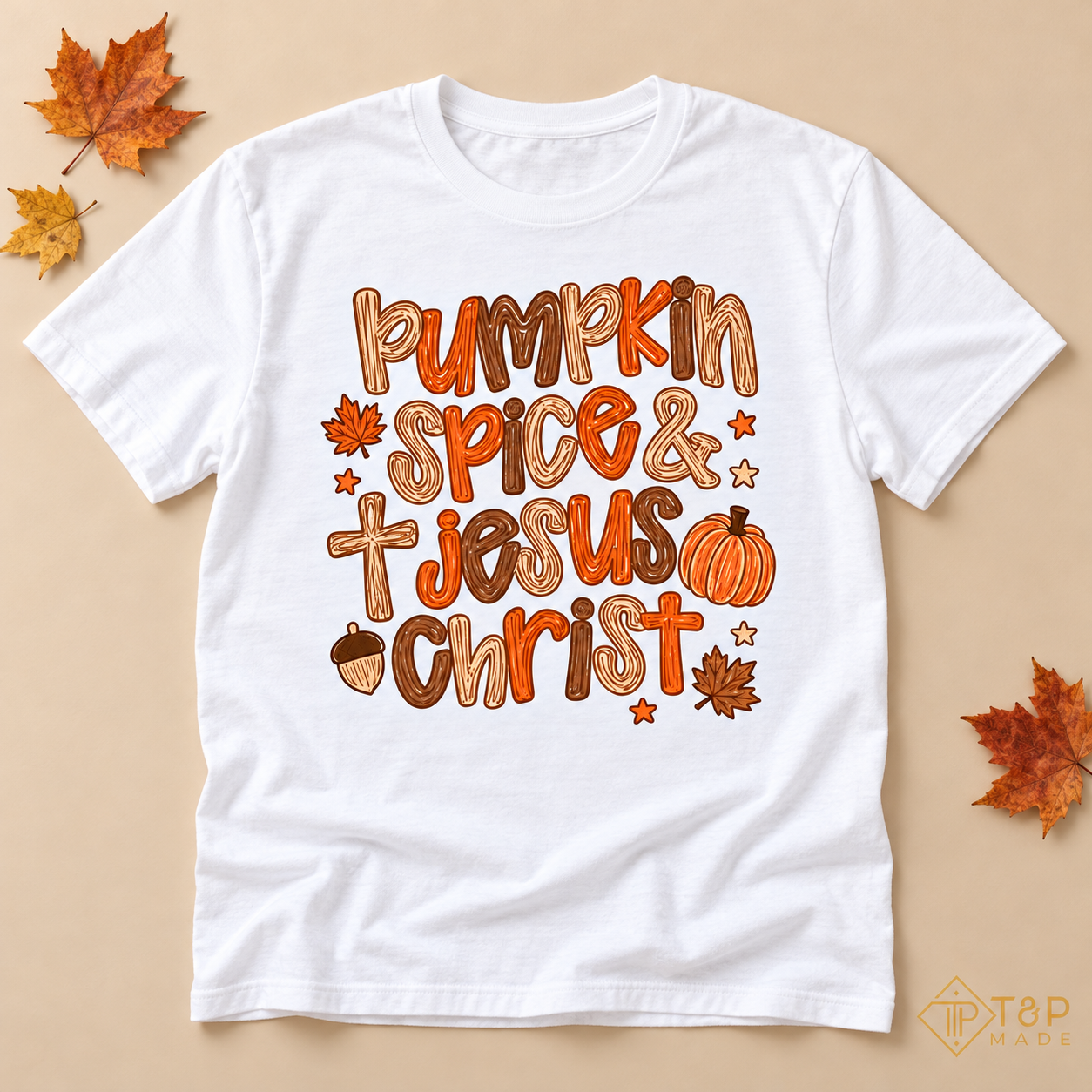 Pumpkin Spice & Jesus Christ Shirt - Christian Fall Graphic Tee