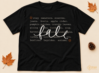 Fall Favorites Shirt - Cozy Autumn Things Graphic Tee