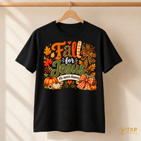 Fall for Jesus He Never Leaves Shirt - Christian Autumn Tee