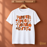 Pumpkin Spice & Jesus Christ Shirt - Christian Fall Graphic Tee