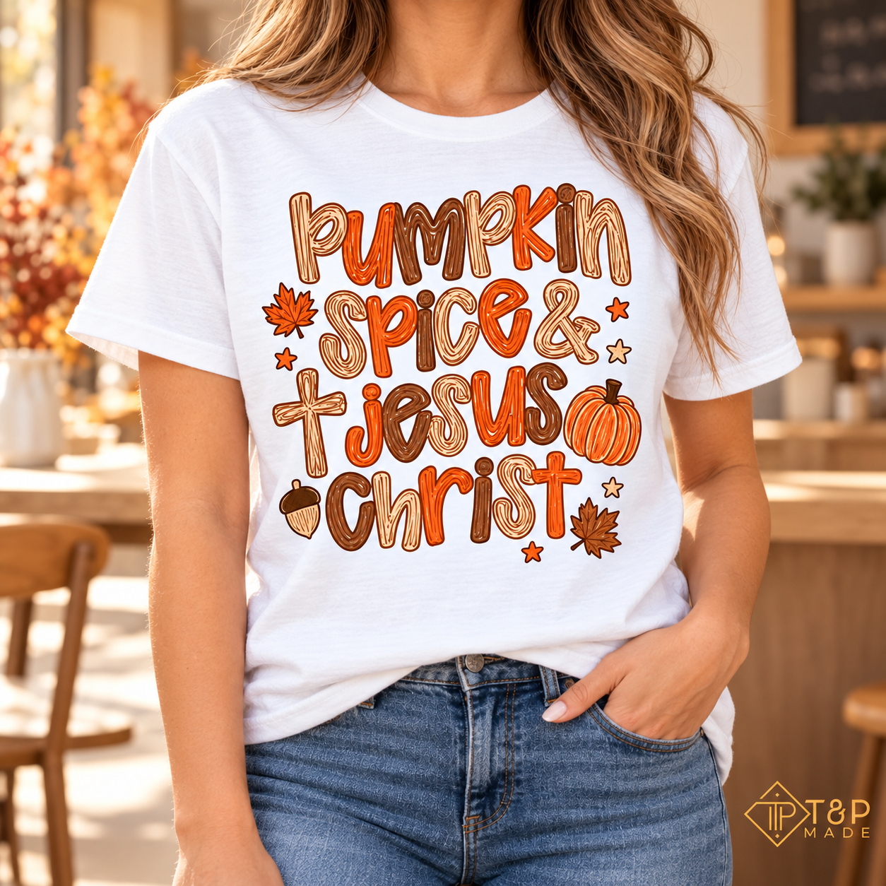 Pumpkin Spice & Jesus Christ Shirt - Christian Fall Graphic Tee