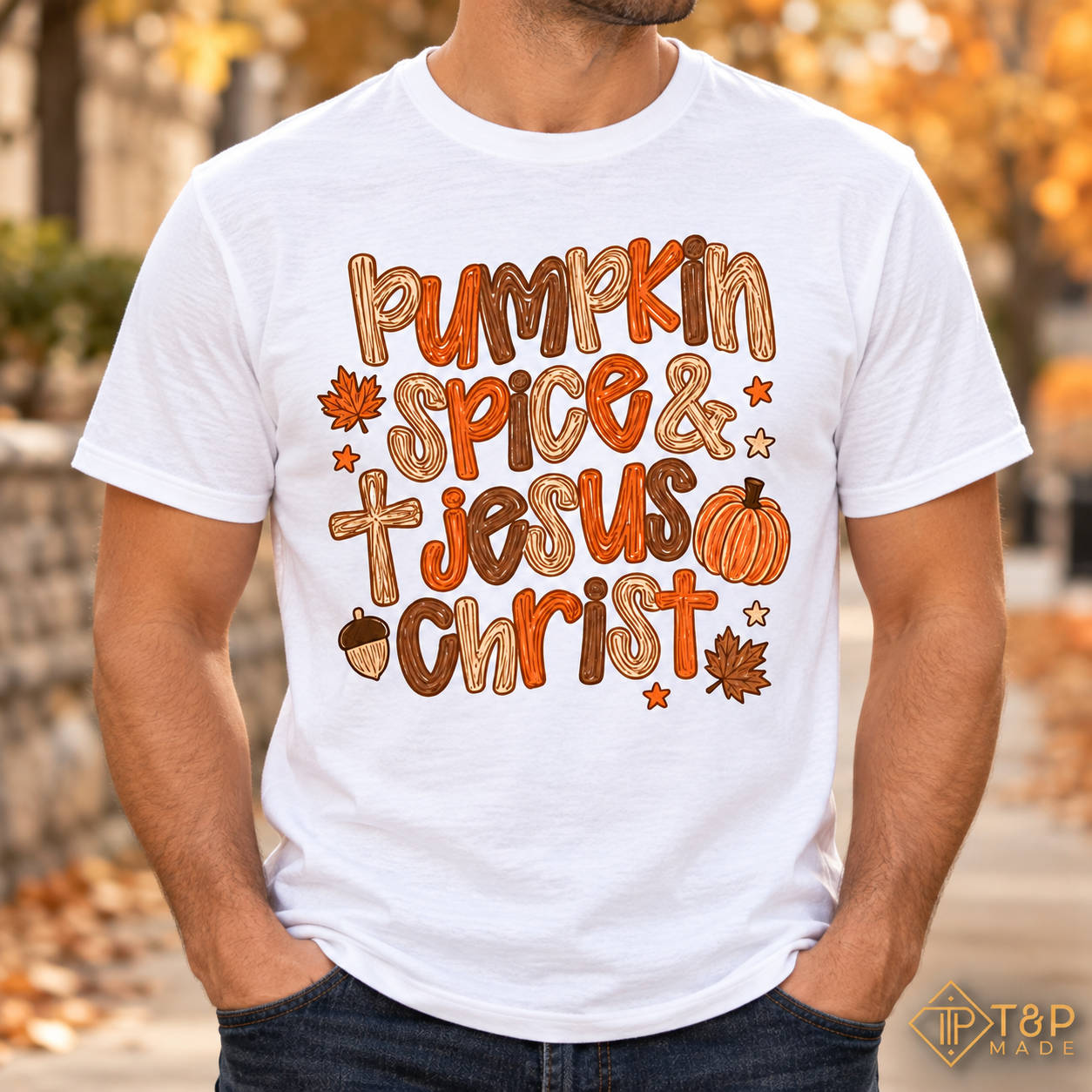 Pumpkin Spice & Jesus Christ Shirt - Christian Fall Graphic Tee