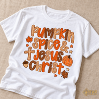 Pumpkin Spice & Jesus Christ Shirt - Christian Fall Graphic Tee