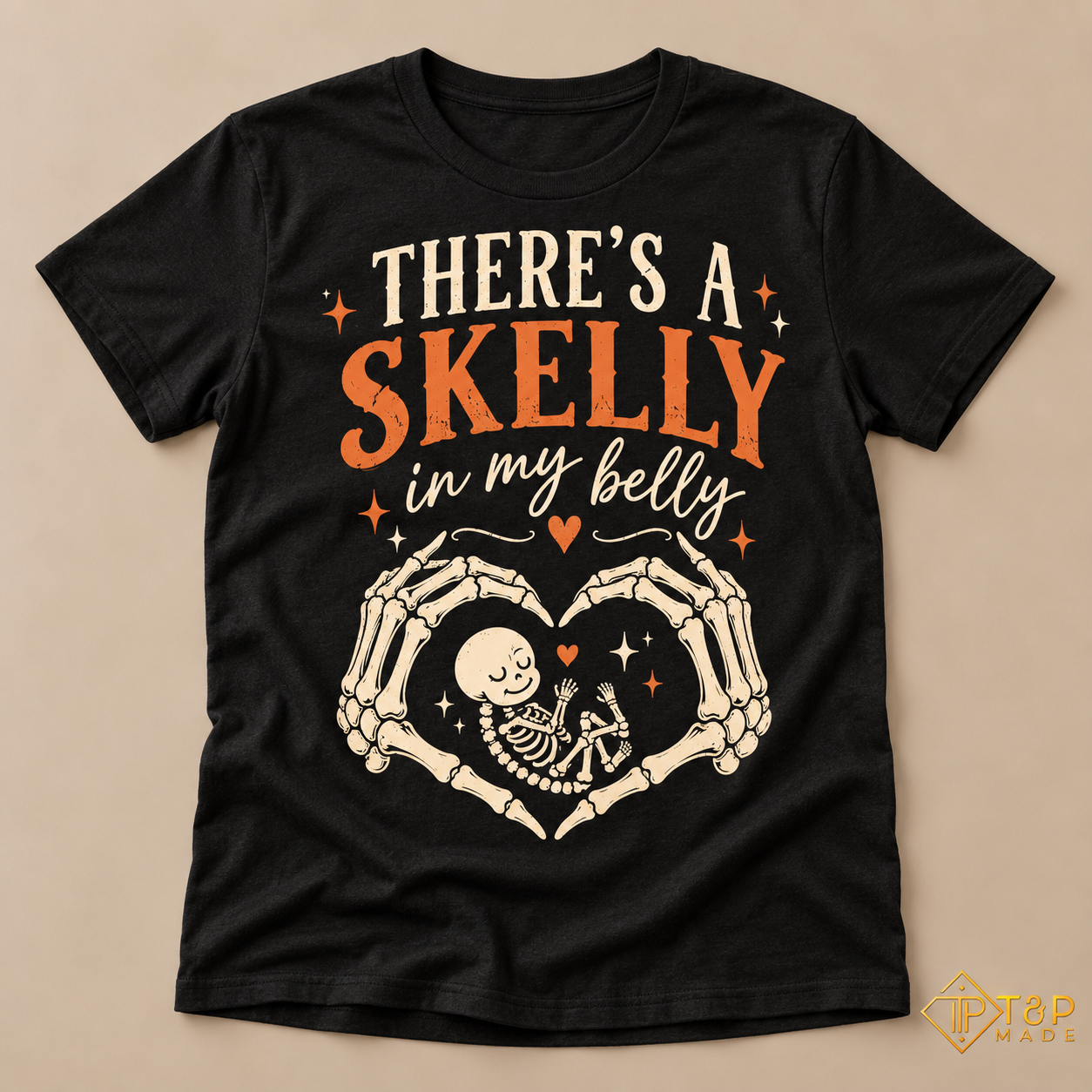 Halloween Pregnancy Shirt - Skelly in My Belly Skeleton Baby Tee