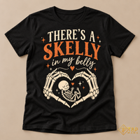 Halloween Pregnancy Shirt - Skelly in My Belly Skeleton Baby Tee