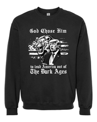 Thumbnail for God Chose Him To Lead America out of the Dark Ages Trump 2024 tshirt sweatshirts, hoodies, LGB