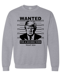 Thumbnail for Trump 2024 Wanted Trump For A Second Term T-shirts, sweatshirts, hoodies