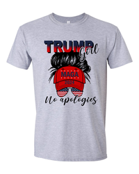 Thumbnail for Trump Girl 2024 No Apologies Messy Bun MAGA Cap T-shirts, sweatshirts, hoodies