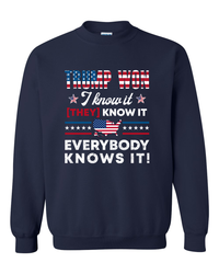 Thumbnail for Trump Won I know It They Know It tshirt sweatshirts, hoodies, LGB