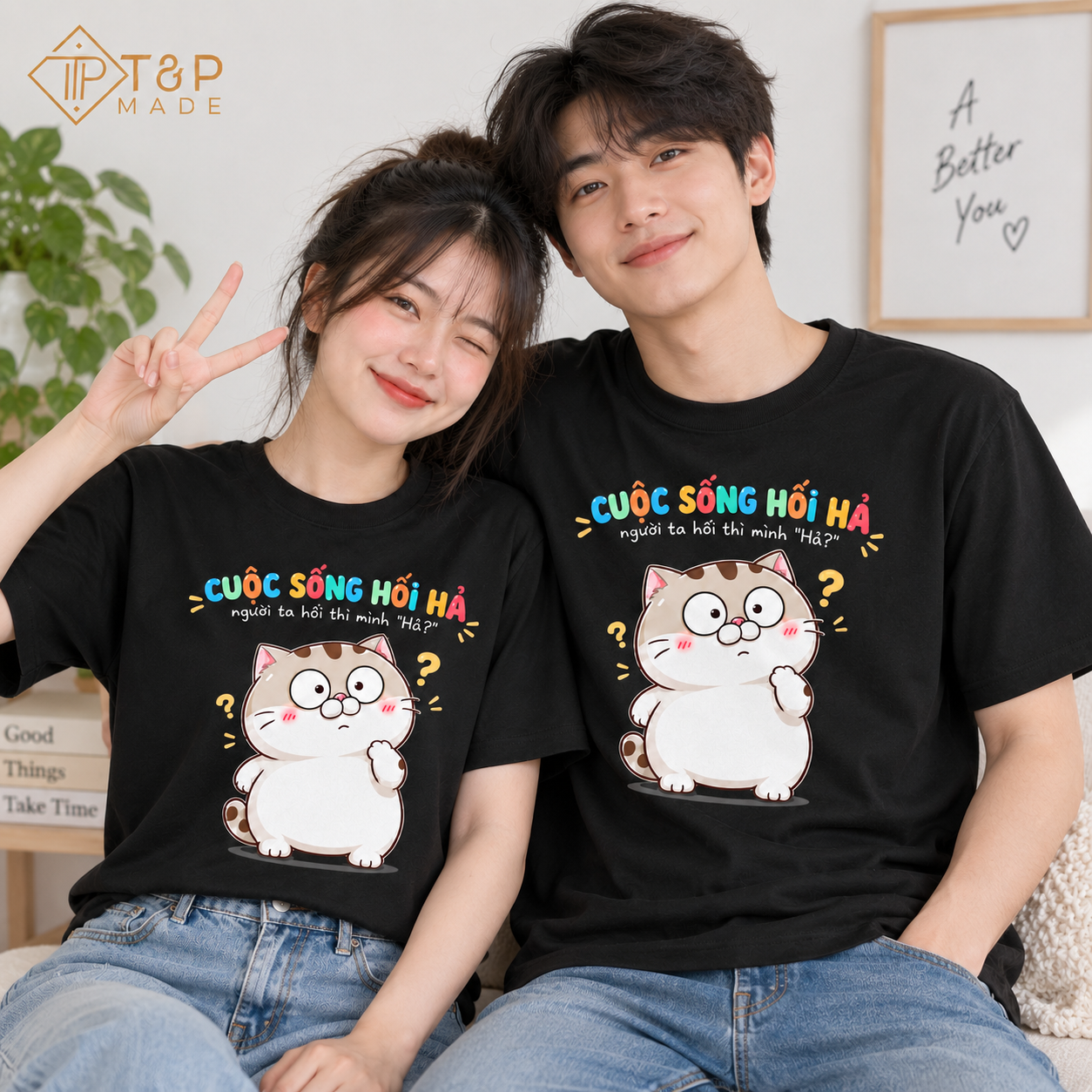 Cuộc Sống Hối Hả Vietnamese T-Shirt - Funny Cat Meme Tee for Vietnamese | T&P Made