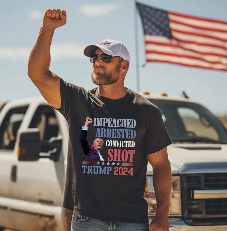 Trump 2024 Impeached Arrested Convicted Shot Won T-shirts, sweatshirts, hoodies