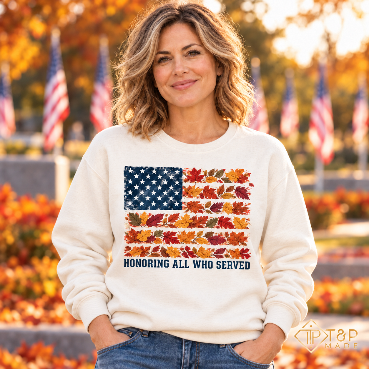 Honoring All Who Served Sweatshirt - Patriotic Fall American Flag Shirt