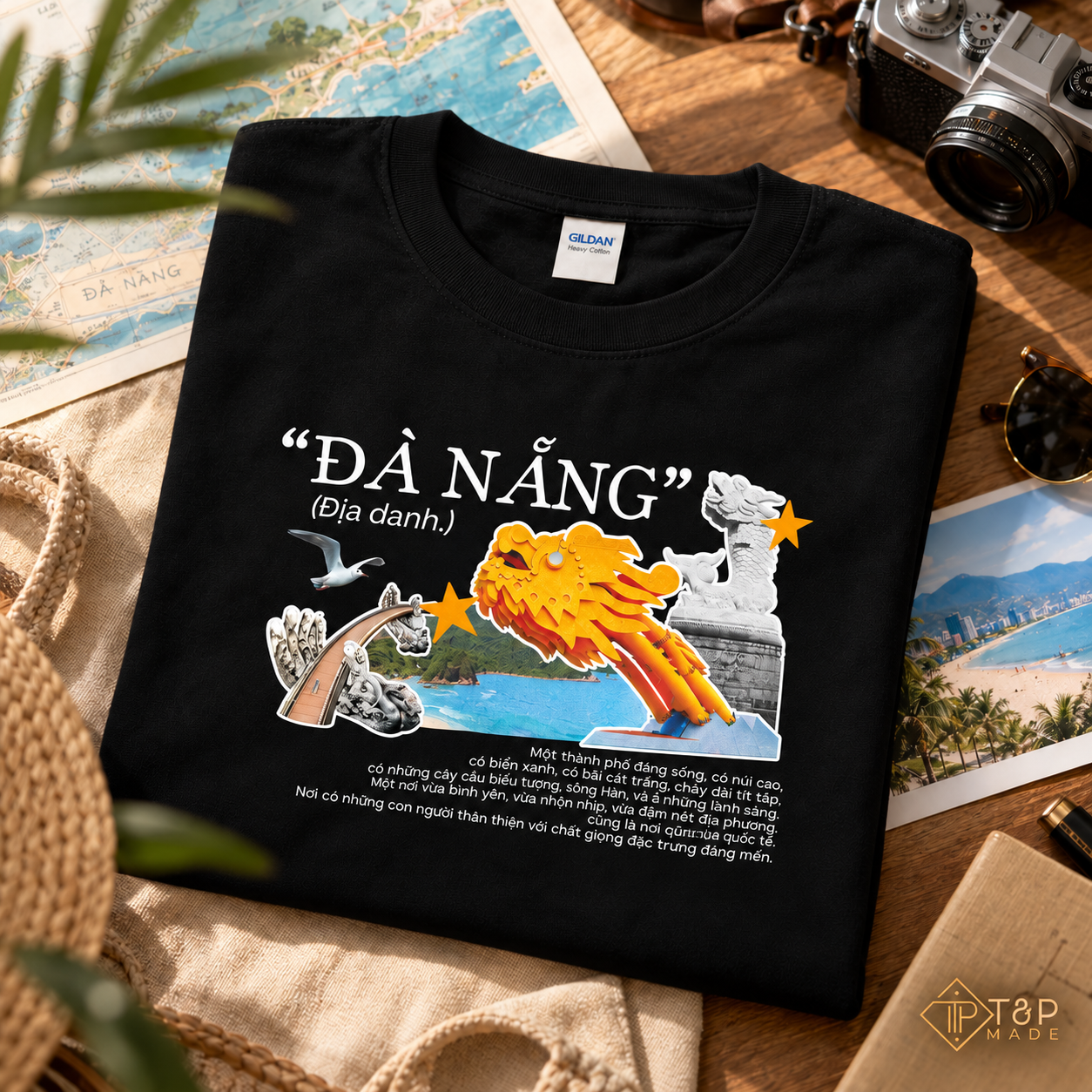 Đà Nẵng Vietnam T-Shirt + Dragon Bridge + Travel Graphic Tee | T&P Made