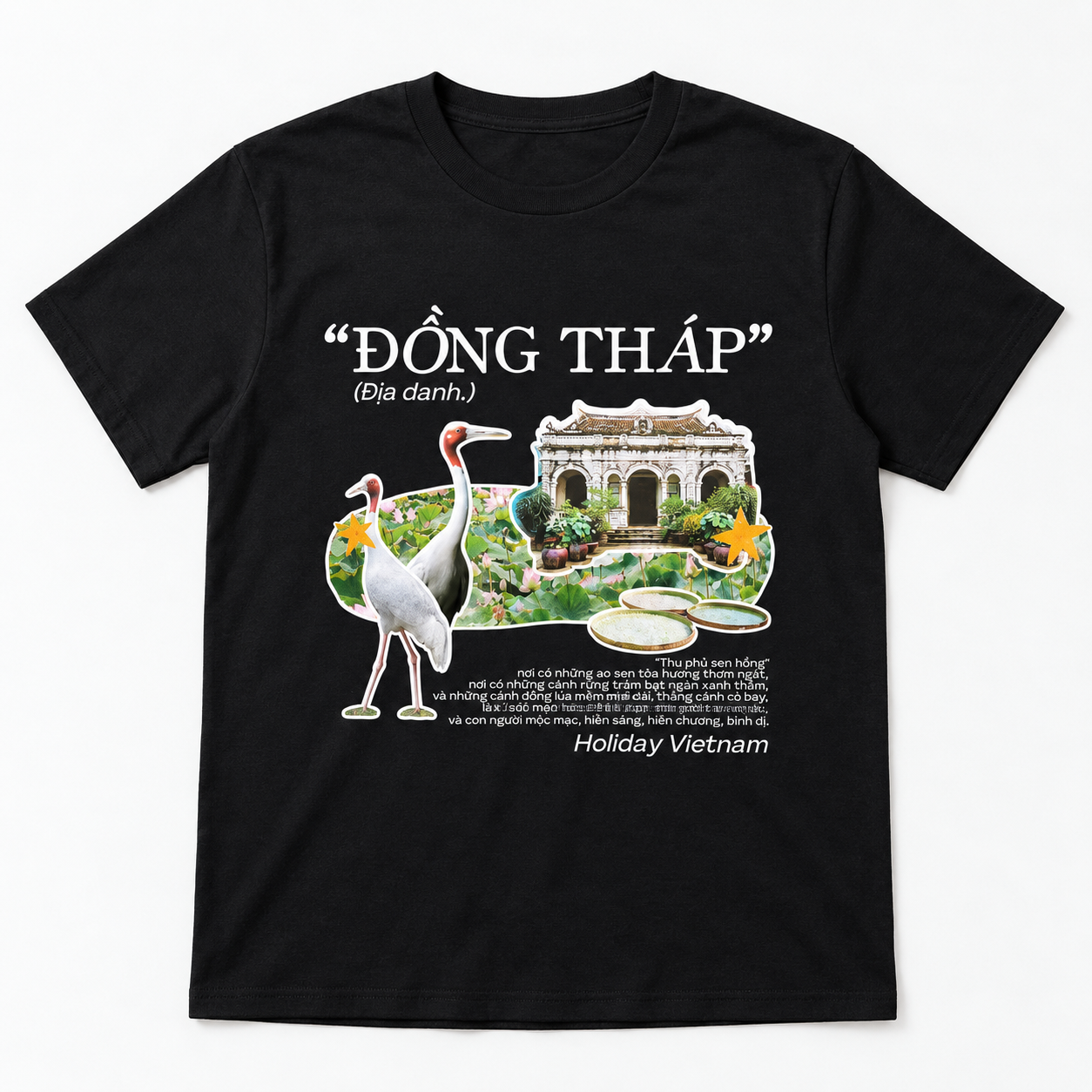 Đồng Tháp Vietnam T-Shirt - Lotus Fields & Travel Graphic Tee | T&P Made