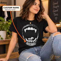Personalized Vampire Mouth T-Shirt – Custom Name Halloween Tee | T&P Made
