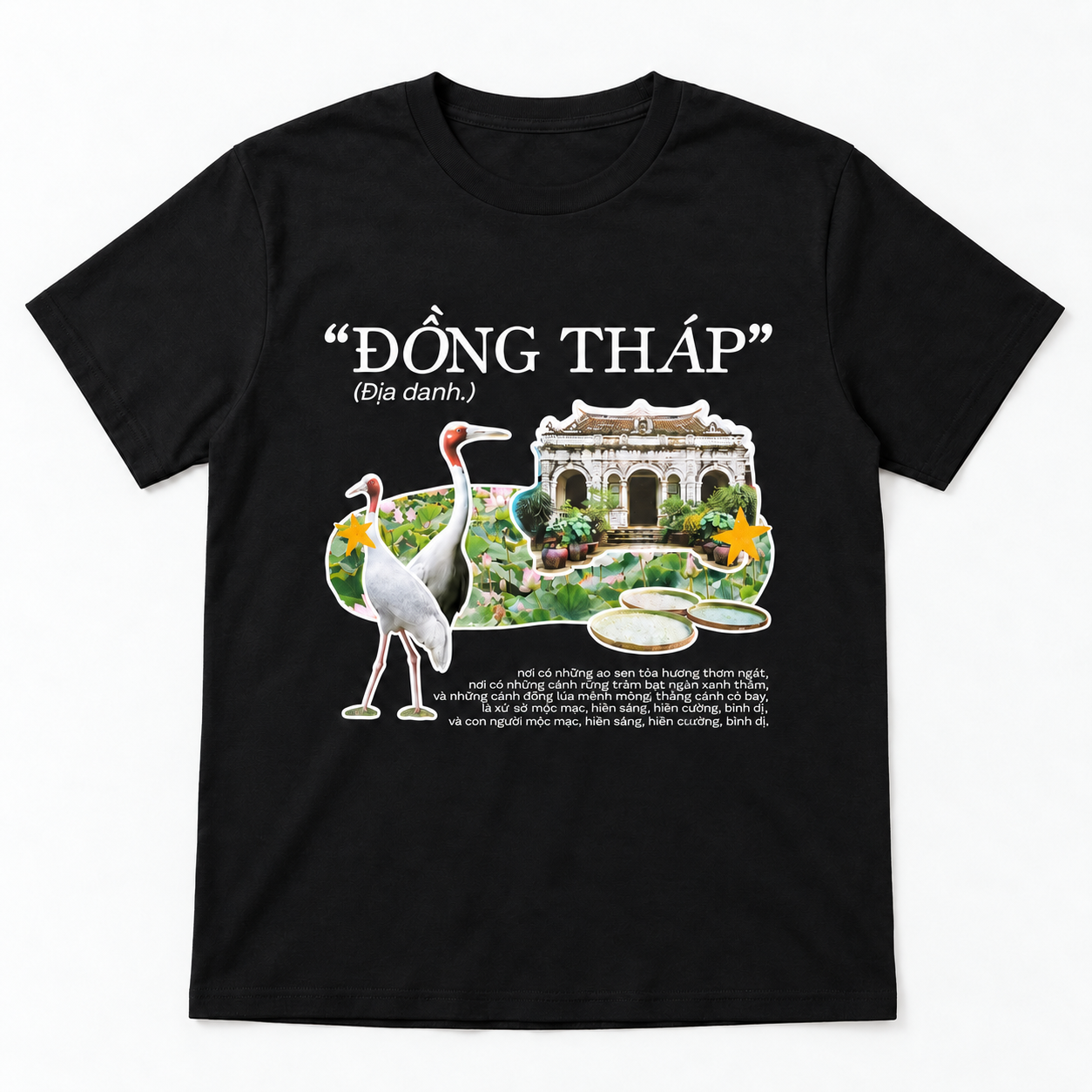 Đồng Tháp Vietnam T-Shirt - Lotus Fields & Travel Graphic Tee | T&P Made