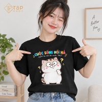 Cuộc Sống Hối Hả Vietnamese T-Shirt - Funny Cat Meme Tee for Vietnamese | T&P Made