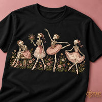 Skeleton Ballerina Shirt - Floral Ballet Dancer Halloween Tee