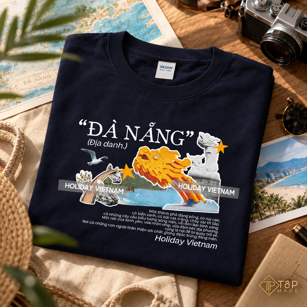 Da Nang Vietnam T-Shirt + Dragon Bridge + Travel Graphic Tee | T&P Made