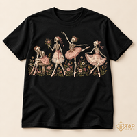 Skeleton Ballerina Shirt - Floral Ballet Dancer Halloween Tee