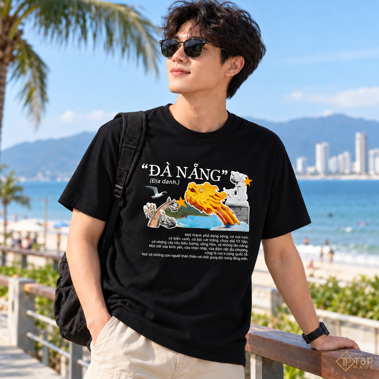 Đà Nẵng Vietnam T-Shirt + Dragon Bridge + Travel Graphic Tee | T&P Made
