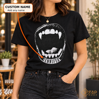 Personalized Vampire Mouth T-Shirt – Custom Name Halloween Tee | T&P Made
