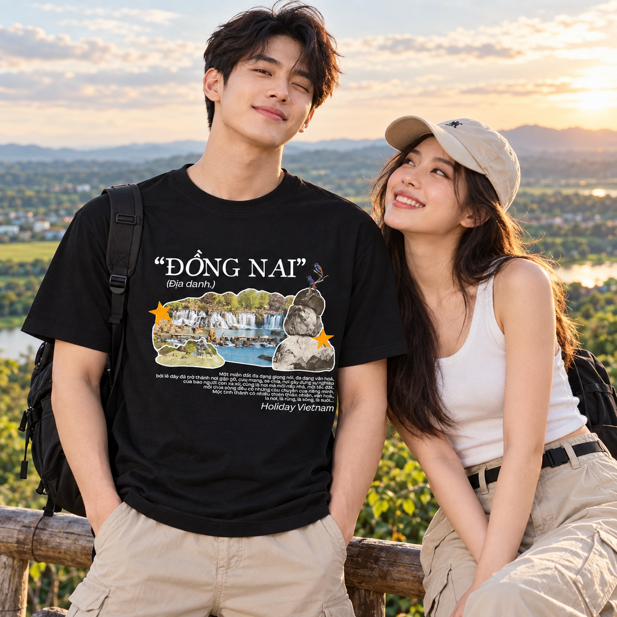 Đồng Nai Vietnam T-Shirt - Waterfall Nature & Travel Graphic Tee | T&P Made