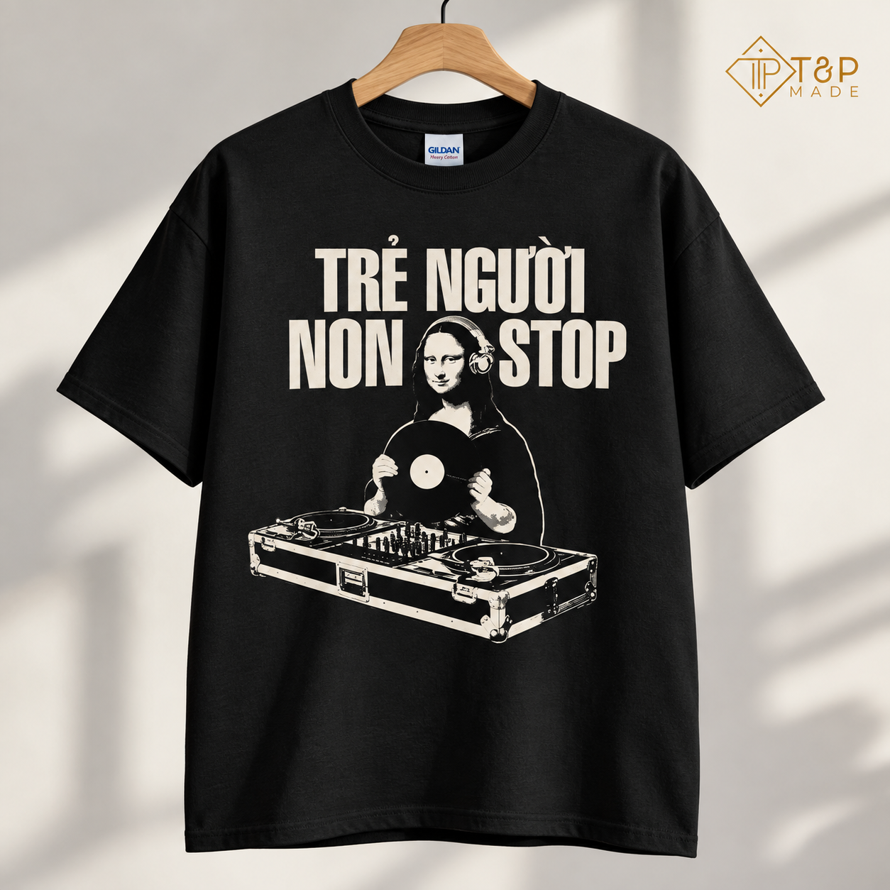 Mona Lisa DJ T-Shirt - Vietnamese “Trẻ Người Non Stop” Graphic Tee | T&P Made