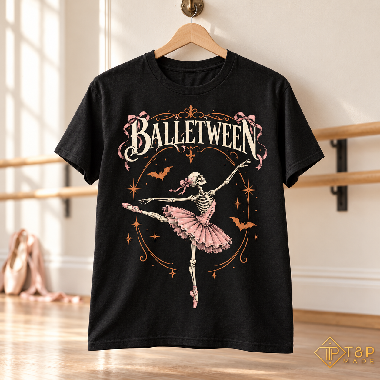 Ballettween Shirt - Halloween Skeleton Ballerina Dance Tee