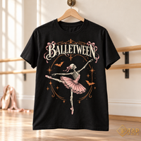 Ballettween Shirt - Halloween Skeleton Ballerina Dance Tee