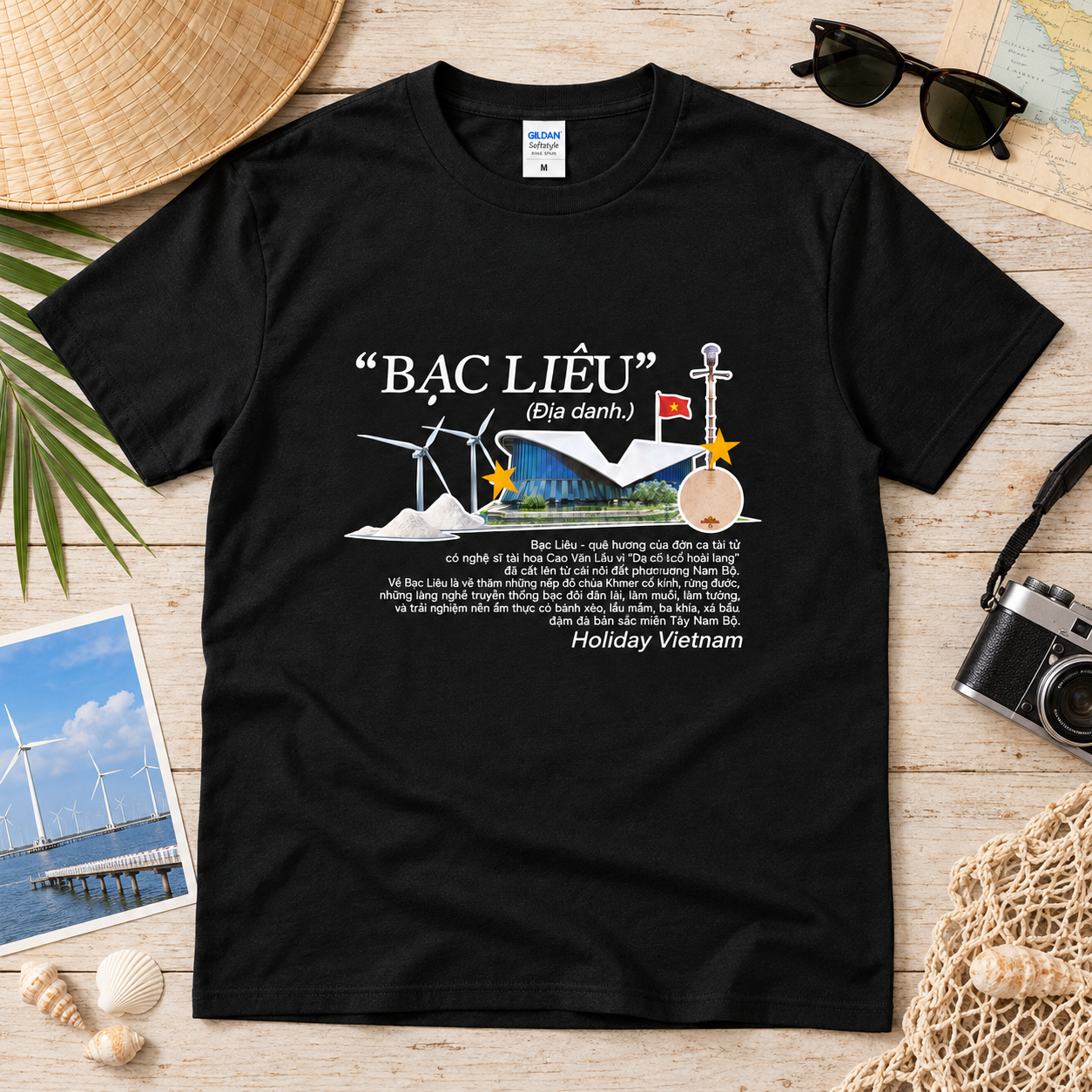 Bac Lieu Vietnam T-Shirt - Wind Farm & Vietnamese Travel Graphic Tee | T&P Made