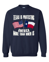 Thumbnail for Texas is protecting America more than Biden is tshirt sweatshirts, hoodies, LGB